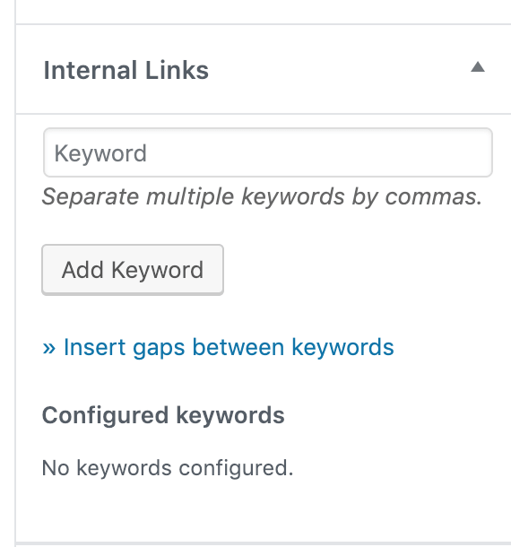 The Internal Link Juicer Keyword Editor