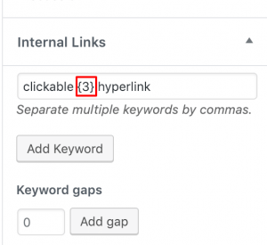 example of keyword gap configuration