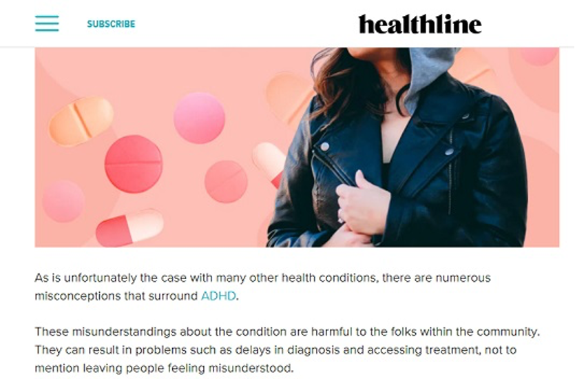 Example: In content link on Healthline.com.