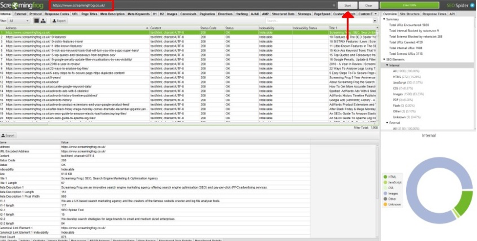 Screamingfrog SEO crawler app overview