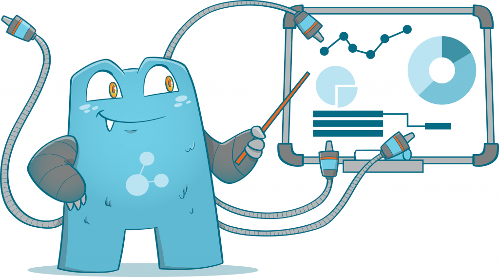 Internal Link Juicer Mascot pointing at a chart - ecommerce link building