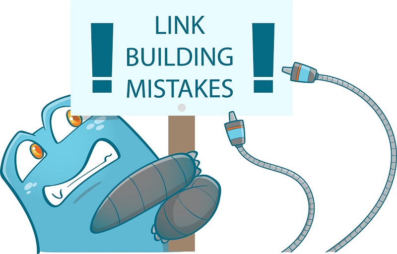 Internal Link Juicer Mascot holding a placard with text written on it - link building mistakes 