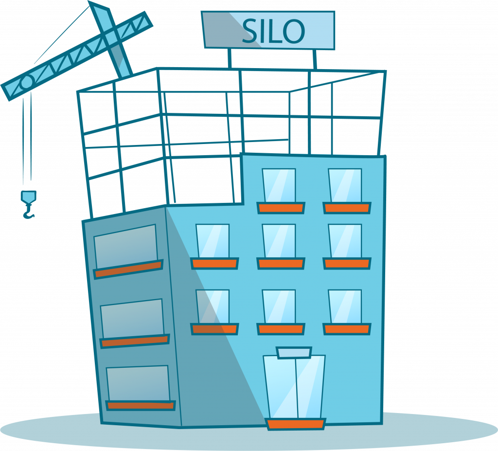Unfinished building with the word "SILO" on top of it.
