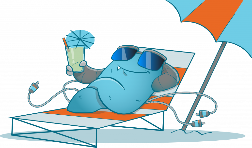 Internal Link Juicer Mascot lying on beach chair - what is link juice